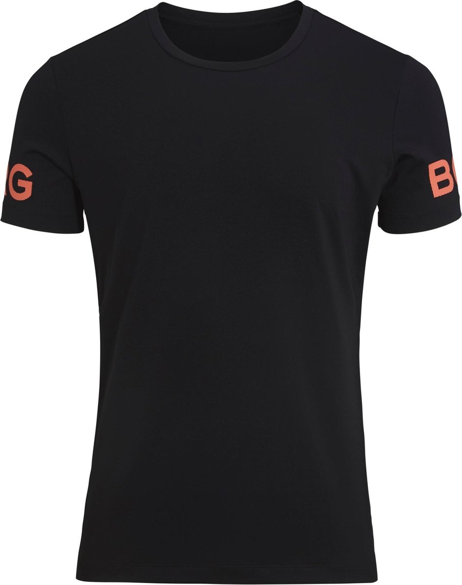 Bjorn Borg LA Borg heren sportshirt - performance - zwart / oranje - maat S