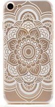 iPhone SE 2020 / iPhone 8 / iPhone 7 (4.7 Inch) - hoes, cover, case - TPU - Transparant - Witte bloemen