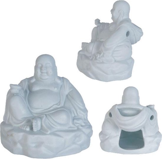 Arowell - Dikbuik - boeddha -  buddha - Geurbrander - Wit