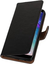 Zwart Pull-up Booktype Hoesje voor Samsung Galaxy A6 Plus 2018