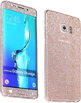 Galaxy S6 Edge Sparkling Diamond / Glitter insulation sticker case cover hoesje Goud -