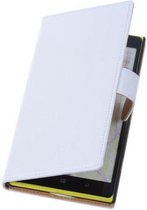 PU Leder Wit Hoesje Nokia Lumia 1320 Book/Wallet Case/Cover