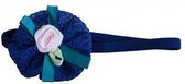 Jessidress Meisjes Haarband met Haarbloem Hoofdband Accessoire - Donker Blauw