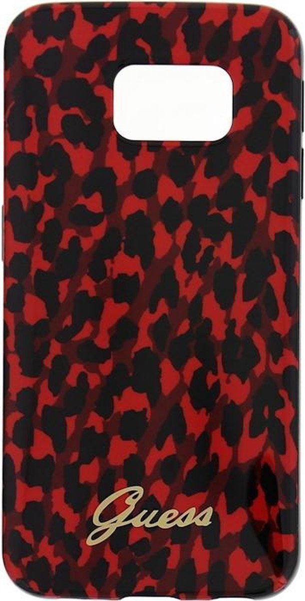 Guess Animal Leopard Samsung Galaxy S6 Edge TPU Case - Red