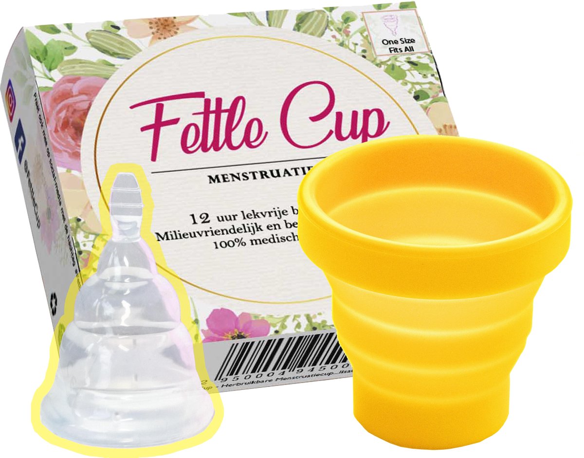 Pakistaans ingesteld Mart Fettle Cup Herbruikbare Menstruatiecup - Invouwbaar - Inclusifef  Sterilisator - Geel | bol.com