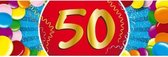 50 jaar leeftijd sticker 19 x 6 cm - 50 jaar verjaardag/jubileum versiering