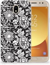 Geschikt voor Samsung Galaxy J5 2017 Uniek TPU Hoesje Black Flowers