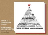 Luxe kerstkaarten, Typografisch - 10 stuks