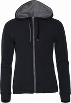 Clique Classic Hoody FZ Ladies Zwart maat M