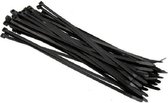 100x kabelbinders tie-wraps - 3,6 x 200 mm - zwarte ribs