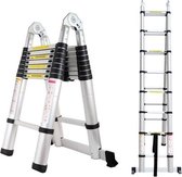 Telescopische Ladder 14 treeds - Inklapbaar - Werkhoogte 4.40m