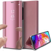 iCall - Étui pour Samsung Galaxy A70 - Étui pour livre en cuir miroir - Or rose