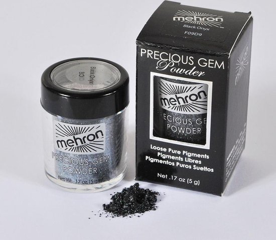Mehron Precious Gem Powder – Black Onyx, 5 G, Glänzendes Make-up-Puder