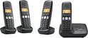 Gigaset A250A - Quattro DECT telefoon met antwoordapparaat - Zwart