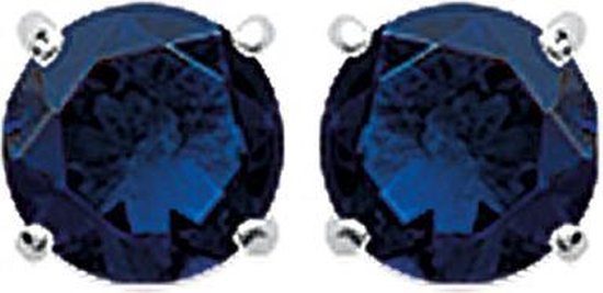 Boucles d'oreilles Amanto Dyka Bleu - Femme - Argent 925 Rhodié - Zircone - ∅5 mm