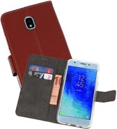 Booktype Telefoonhoesjes - Bookcase Hoesje - Wallet Case -  Geschikt voor Samsung Galaxy J3 2018 - Bruin