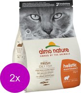 Almo Nature Cat Holistic Adult 2 kg - Nourriture pour chat - 2 x Fish & Rice Holistic