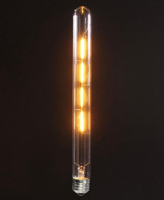 E27 Vintage buis led lamp 4w Gold-warmwit Dimbaar | bol.com