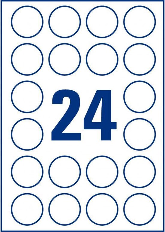 rotatie profiel Vervloekt Avery Zelfklevende Transparante Etiketten op A4 - 40 mm Rond - 24 stickers  per vel | bol.com