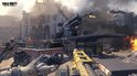 Actie in Call of Duty: Black Ops III met soldaten in gevecht, een tank en vliegtuigen in een stedelijke omgeving.