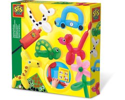 SES Creative – Modelleerballonnen – 10 lange ballonnen met pomp en stickers – Maak de leukste figuren
