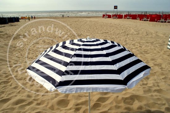 Zo veel aantrekkelijk doolhof Parasol dralon Marine blauw/Wit | bol.com