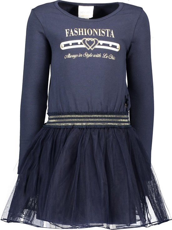 Tijdig Glimp Zielig Le Chic Meisjes Petticoat-Jurk - Donker Blauw - Maat 116 | bol.com