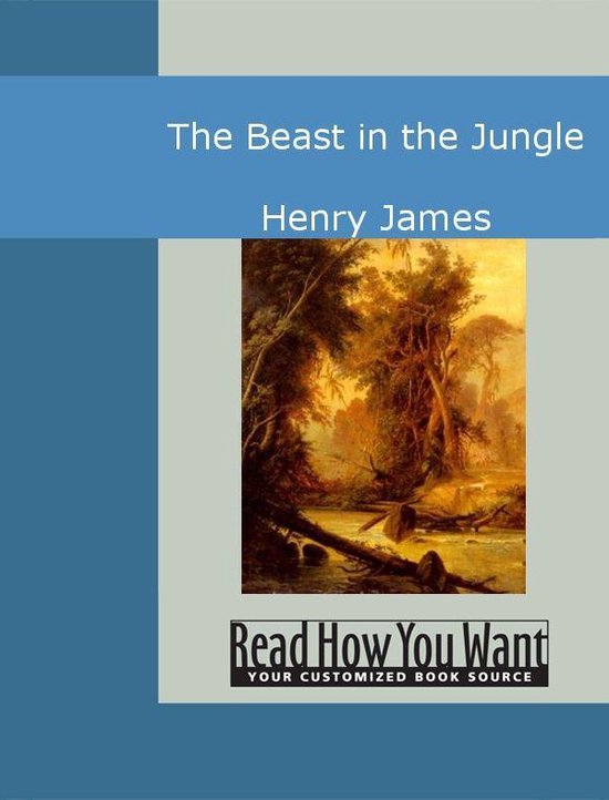Boek 'The Beast in the Jungle' van Henry James, met een schilderij van een jungle aan een rivier op de cover.