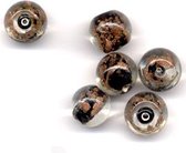 Perles de bijoux artisanales 36 pièces - rondes - noir transparent