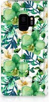 Geschikt voor Samsung Galaxy S9 Flip Style Cover Orchidee Groen