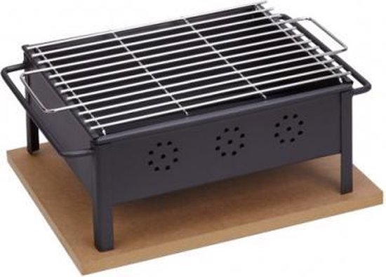 Tafel barbecue voor binnen en buiten 30x25cm inclusief RVS rooster.