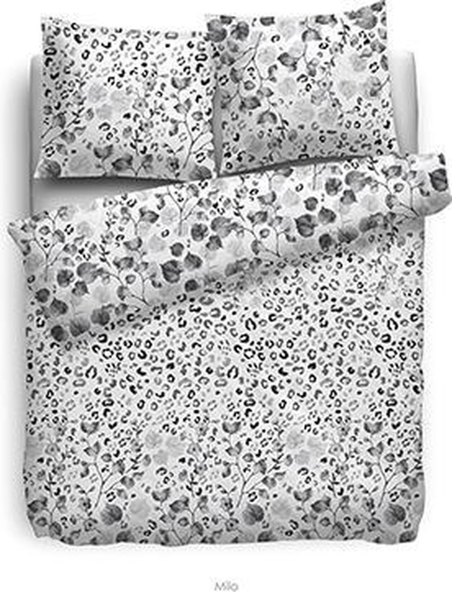 Heckettlane HnL Living Milo - Dekbedovertrek - Katoensatijn - Tweepersoons - 200 x 200/220 - Multi Zwart