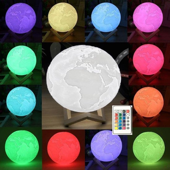 Tram Waden Verminderen LED Aarde lamp ø18 CM met afstandsbediening in verschillende kleuren en  lichteffecten | bol.com