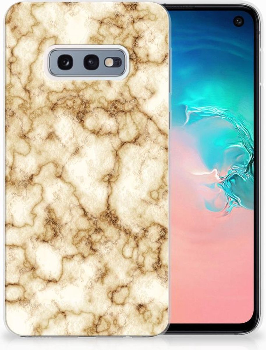 Samsung Galaxy S10e TPU Siliconen Hoesje Marmer Goud