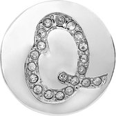 Quiges - Dames Click Button Drukknoop 18mm Alfabet Q - EBCM161