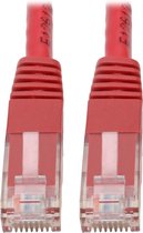 Tripp-Lite N200-002-RD Premium Cat5/5e/6 Gigabit Molded Patch Cable, 24 AWG, 550 MHz/1 Gbps (RJ45 M/M), Red, 2 ft. TrippLite