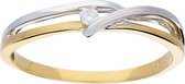 Glow ring - Gouden ring - bicolor - met diamant - 0.03ct - G/SI
