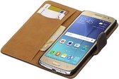 Hout Bookstyle Hoes Geschikt voor de Samsung Galaxy J2 (2016 ) J210F Grijs