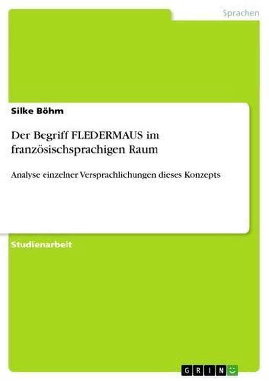 Boek cover Der Begriff FLEDERMAUS im französischsprachigen Raum van Silke Böhm (Onbekend)