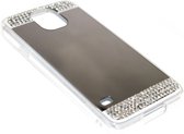 Spiegel diamanten hoesje zilver Samsung Galaxy S5 (Plus) / Neo
