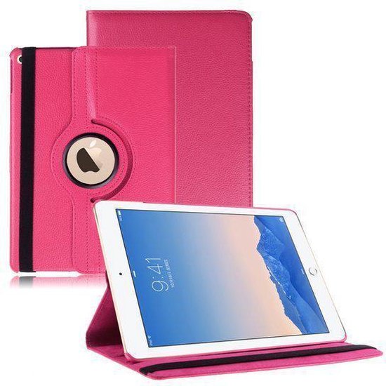 iPad Air 2 hoesje Multi-stand Case 360 graden draaibare Beschermhoes donker roze