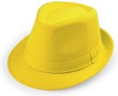 Geel trilby verkleed hoedje voor volwassenen