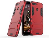 Armor Kickstand Back Cover - Huawei Y6 (2018) Hoesje - Rood