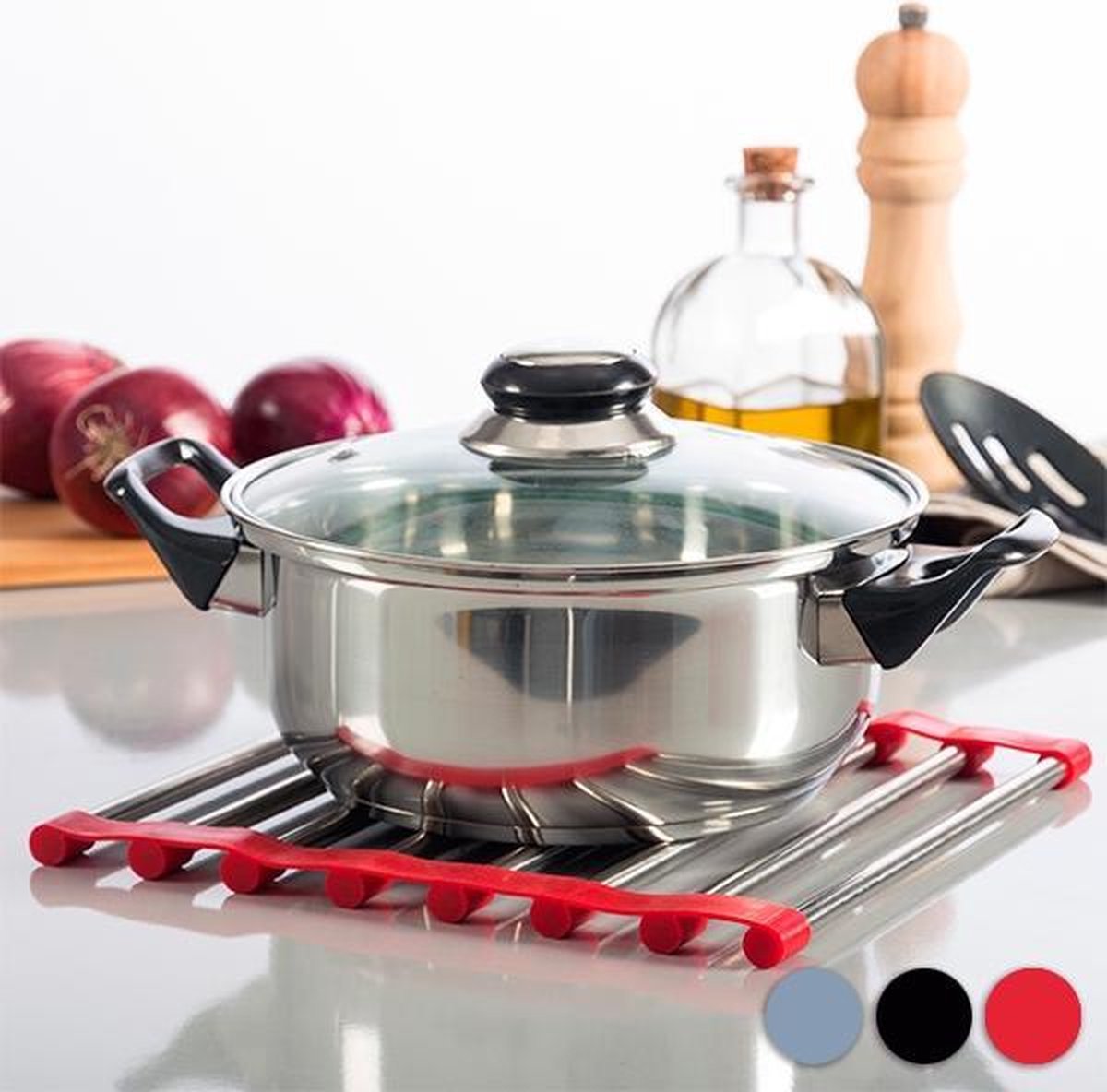 Table Mat Metalen Onderzetter - Kleur: grijs