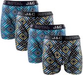 J&C Underwear heren | Promopakket Chained squares | MAAT XXL | 4-pack