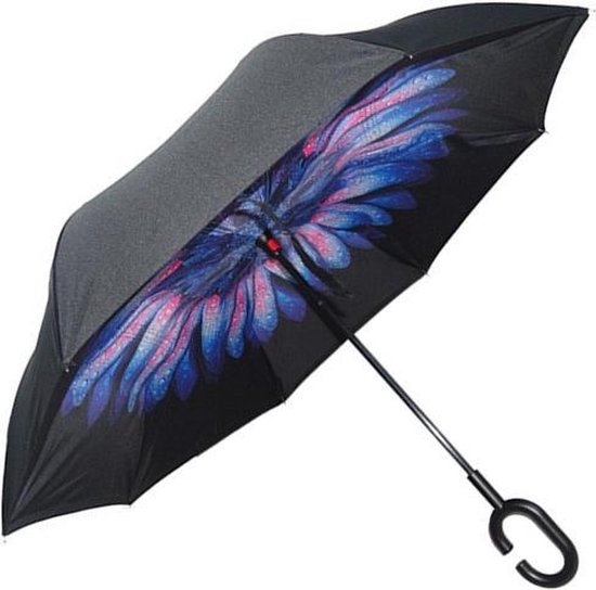 Vertrappen Snel Shilling Powerplu - Binnenstebuiten Paraplu – Sky Flower | bol.com