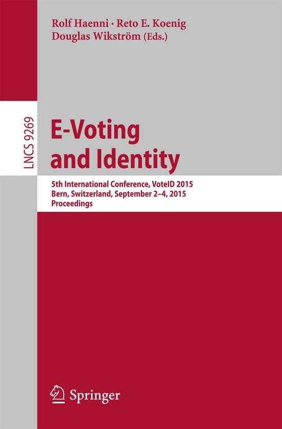 Springer Nature Proceedings Computer Science - E-Voting and  ... - cover