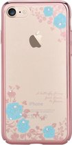 Devia - iPhone 8 Hoesje - Back Case Kristal Bloemen Blauw