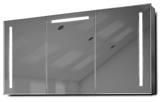 120 cm spiegelkast met spiegelverwarming en praktische LED verlichting |  bol.com