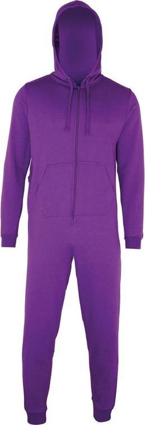 Warme onesie/jumpsuit paars voor heren - huispakken volwassenen S/M (38/40-  48/50) | bol.com